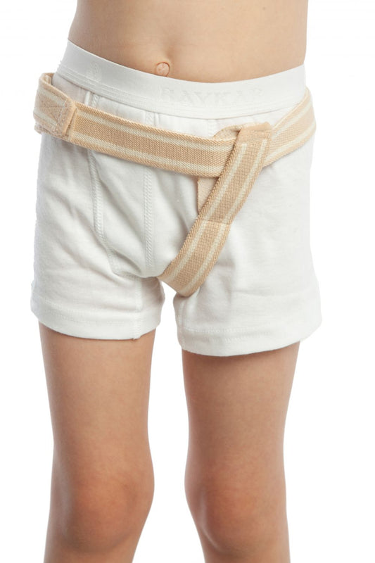 Braguero pediátrico para hernia inguinal derecha